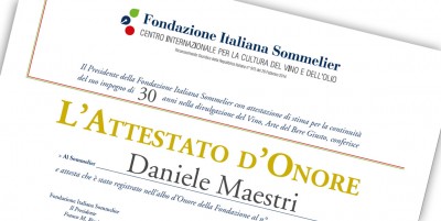 Diploma Trentennale Fondazione Italiana Sommelier