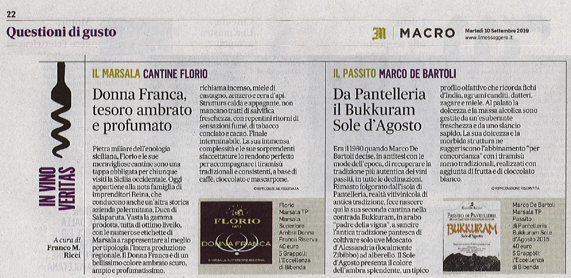Il Messaggero di Martedì 10 Settembre 2019 / Marco De Bartoli Il Messaggero di Martedì 10 Settembre 2019 / Marco De Bartoli
