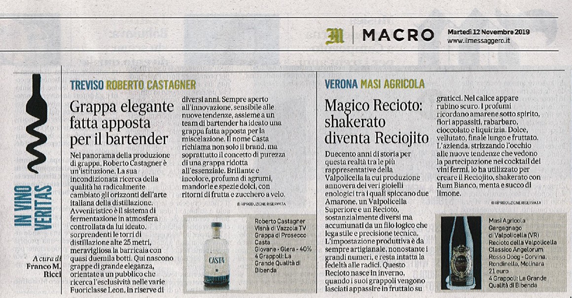 Il Messaggero di Martedì 12 Novembre 2019 / Roberto Castagner Il Messaggero di Martedì 12 Novembre 2019 / Roberto Castagner