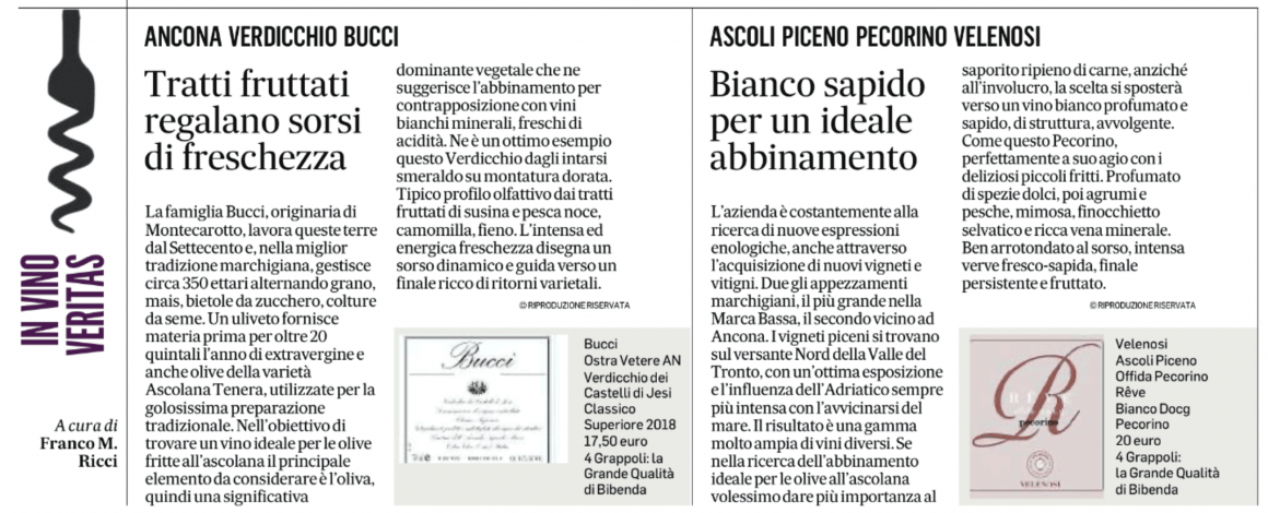 Il Messaggero del 27 ottobre / Bucci e Velenosi Il Messaggero del 27 ottobre / Bucci e Velenosi