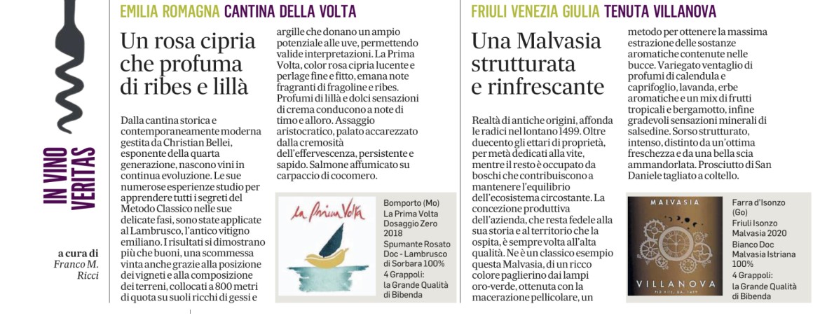 Bibenda per il Messaggero - 15 Agosto 2023 Bibenda per il Messaggero - 15 Agosto 2023