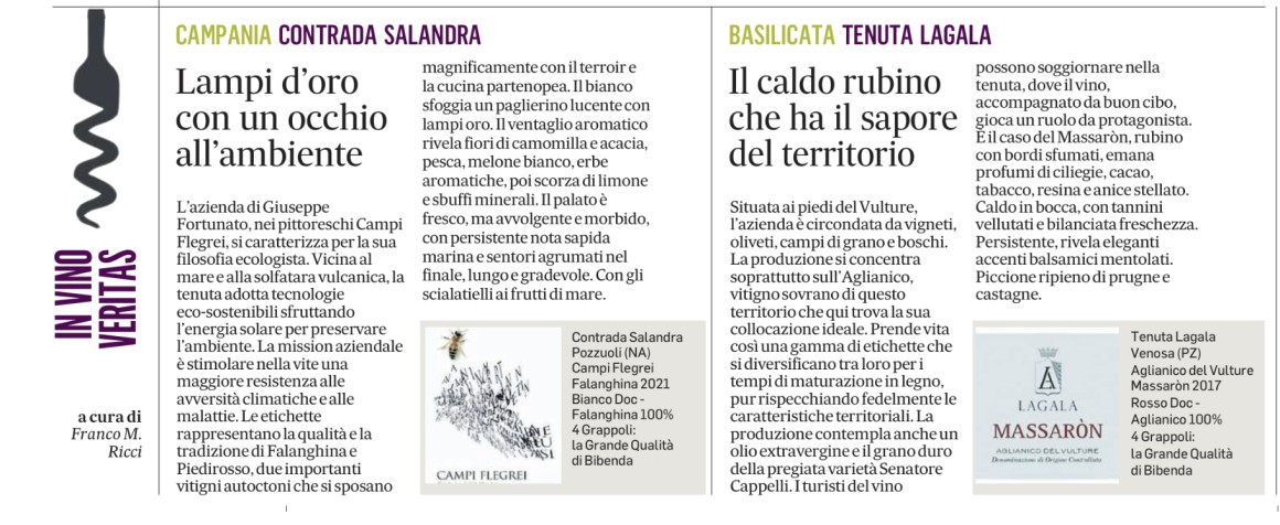 Bibenda per il Messaggero - 24 Ottobre 2023 Bibenda per il Messaggero - 24 Ottobre 2023