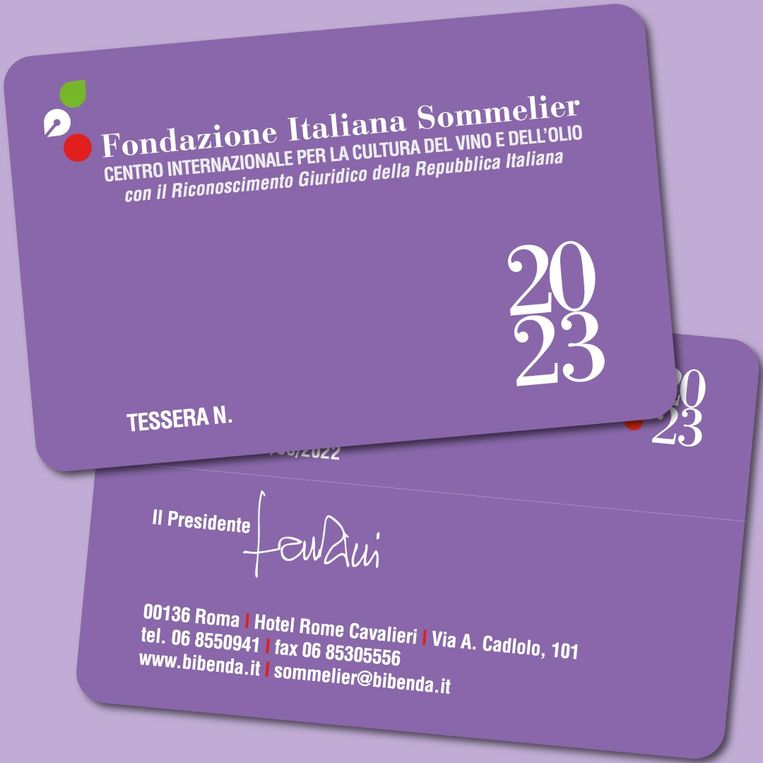 Tessera 2023 di Fondazione Italiana Sommelier Tessera 2023 di Fondazione Italiana Sommelier
