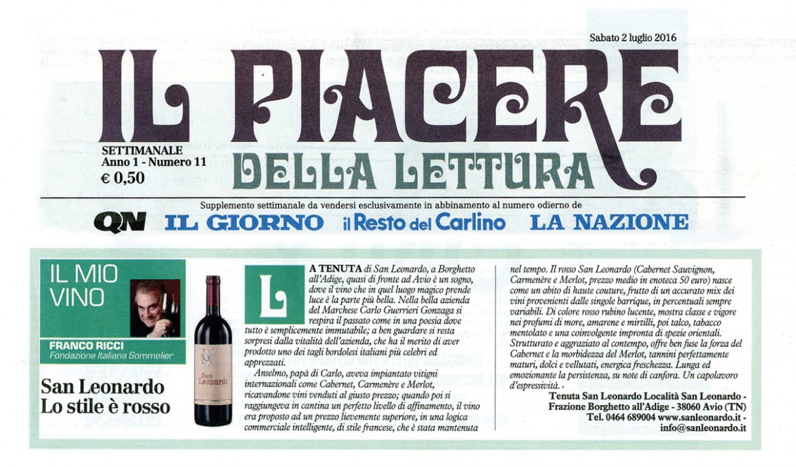 QN di Sabato 2 Luglio 2016 - Cantine del Notaio QN di Sabato 2 Luglio 2016 - Cantine del Notaio
