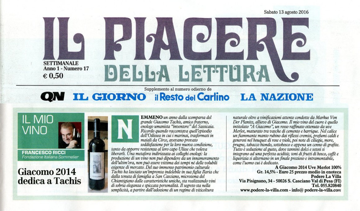 QN di Sabato 13 Agosto 2016 - Podere La Villa QN di Sabato 13 Agosto 2016 - Podere La Villa