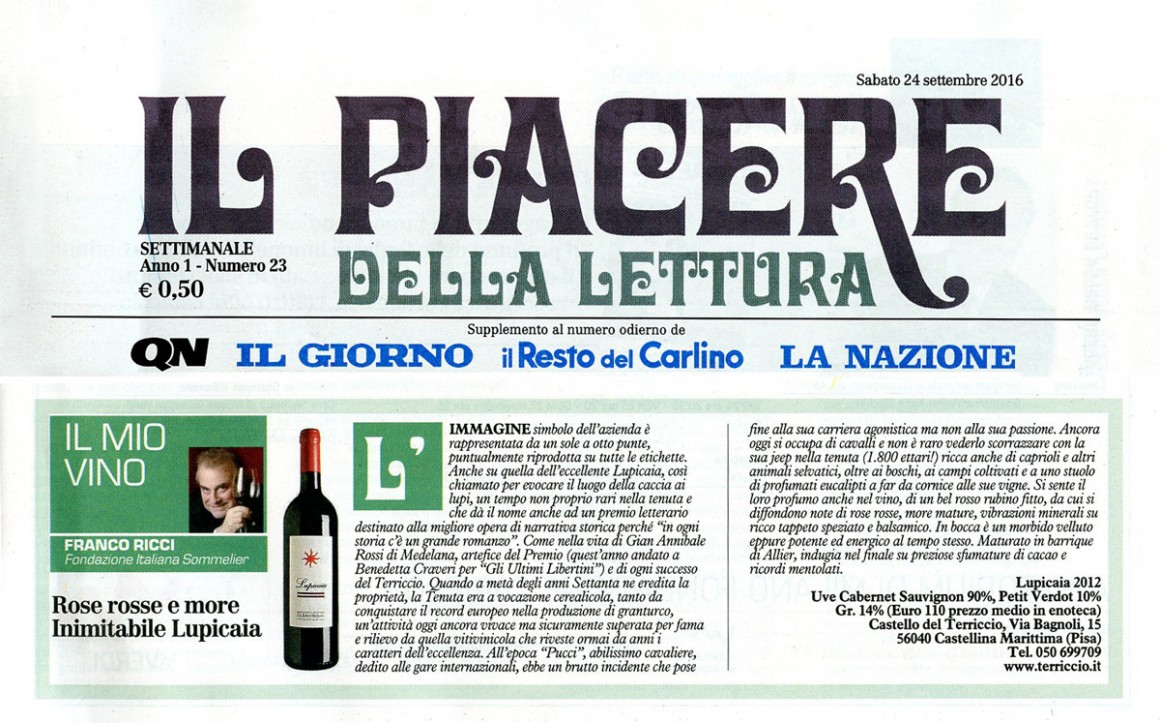 QN di Sabato 24 Settembre 2016 - Castello del Terriccio QN di Sabato 24 Settembre 2016 - Castello del Terriccio