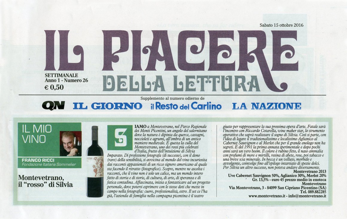 QN di Sabato 15 Ottobre 2016 - Montevetrano QN di Sabato 15 Ottobre 2016 - Montevetrano