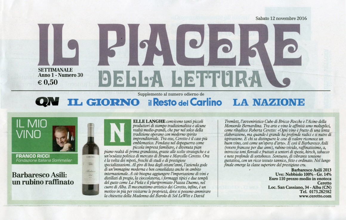 QN di Sabato 12 Novembre 2016 - Ceretto QN di Sabato 12 Novembre 2016 - Ceretto
