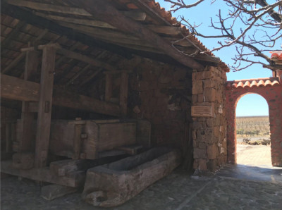 Tenerife e il vino / Torchio di oltre 250 anni a Vilaflor, d.o. Abona, Tenerife.