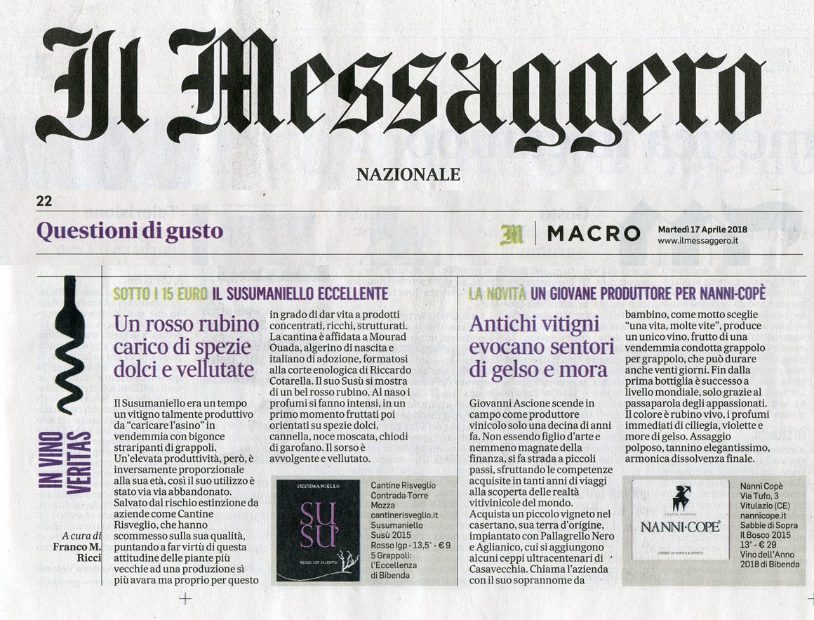 il Messaggero 17 Aprile 2018