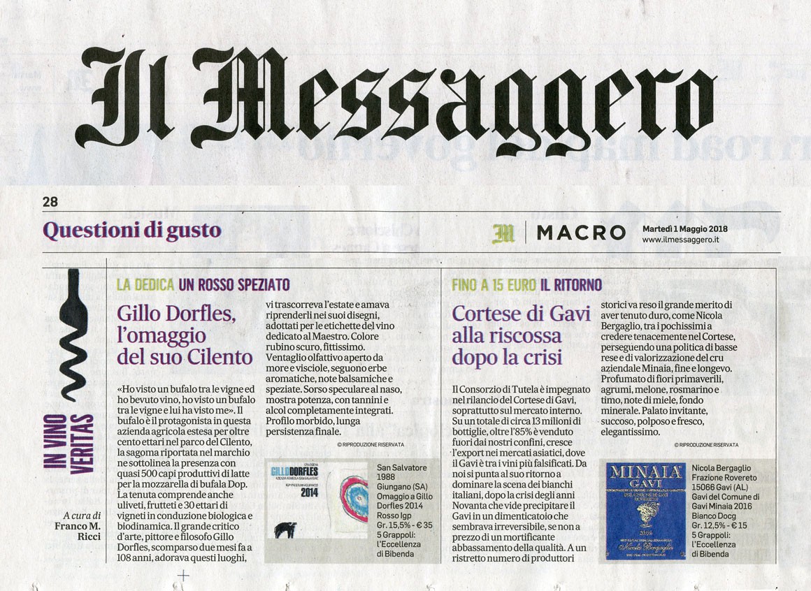 Il Messaggero 1 maggio 2018