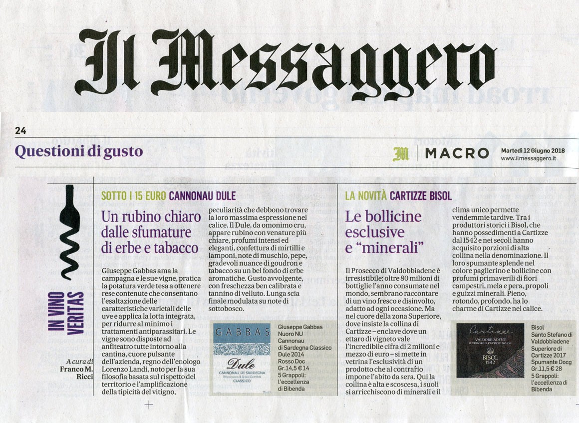 Il Messaggero di Martedì 12 Giugno 2018 / Gabbas Il Messaggero di Martedì 12 Giugno 2018 / Gabbas