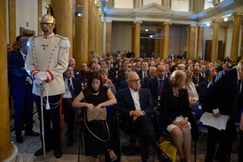 da sinistra, Rossana Gaja, Angelo Gaja, Letizia Moratti