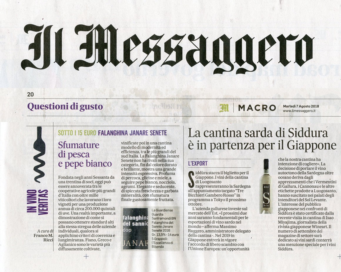 Il Messaggero di Martedì 7 Agosto 2018 / La Guardiense Il Messaggero di Martedì 7 Agosto 2018 / La Guardiense