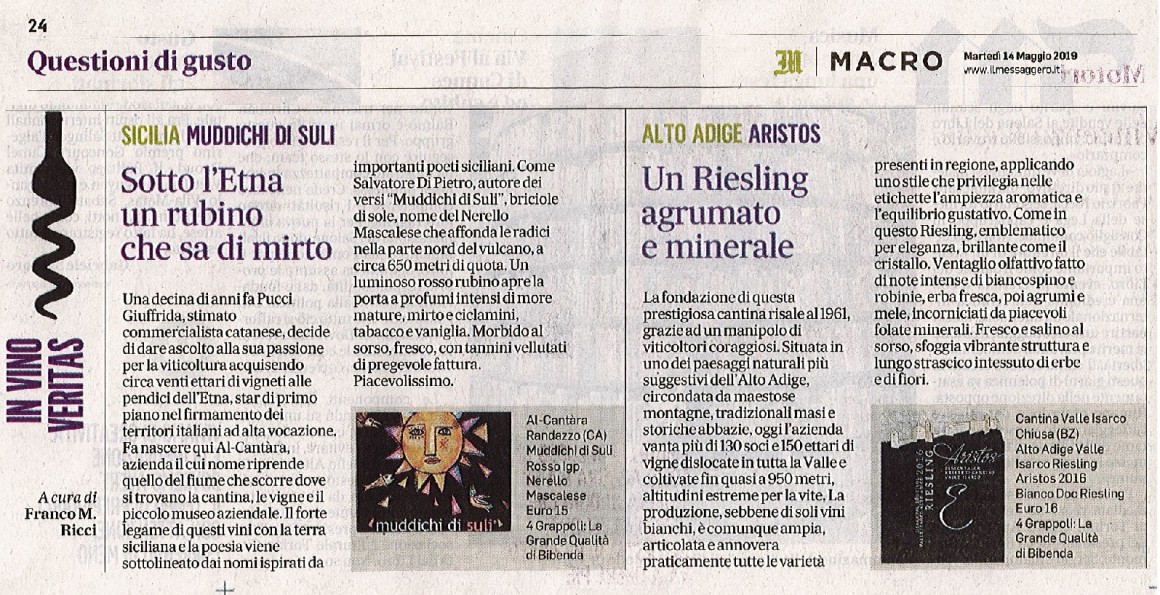 Il Messaggero di Martedì 14 Maggio 2019 / Al-Cantàra Il Messaggero di Martedì 14 Maggio 2019 / Al-Cantàra