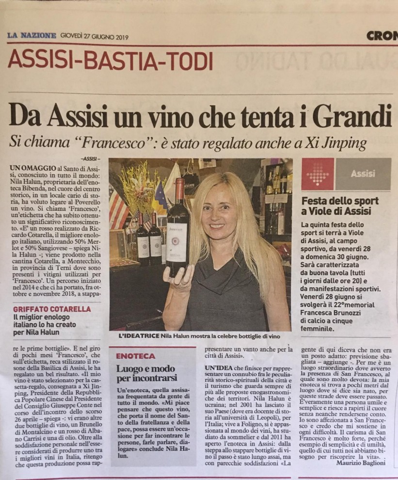 Da Assisi un Vino che tenta i Grandi