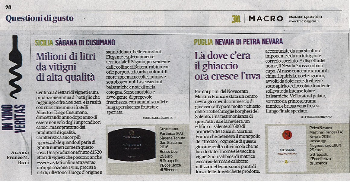 Il Messaggero di Martedì 6 Agosto 2019 / Petra Nevara Il Messaggero di Martedì 6 Agosto 2019 / Petra Nevara