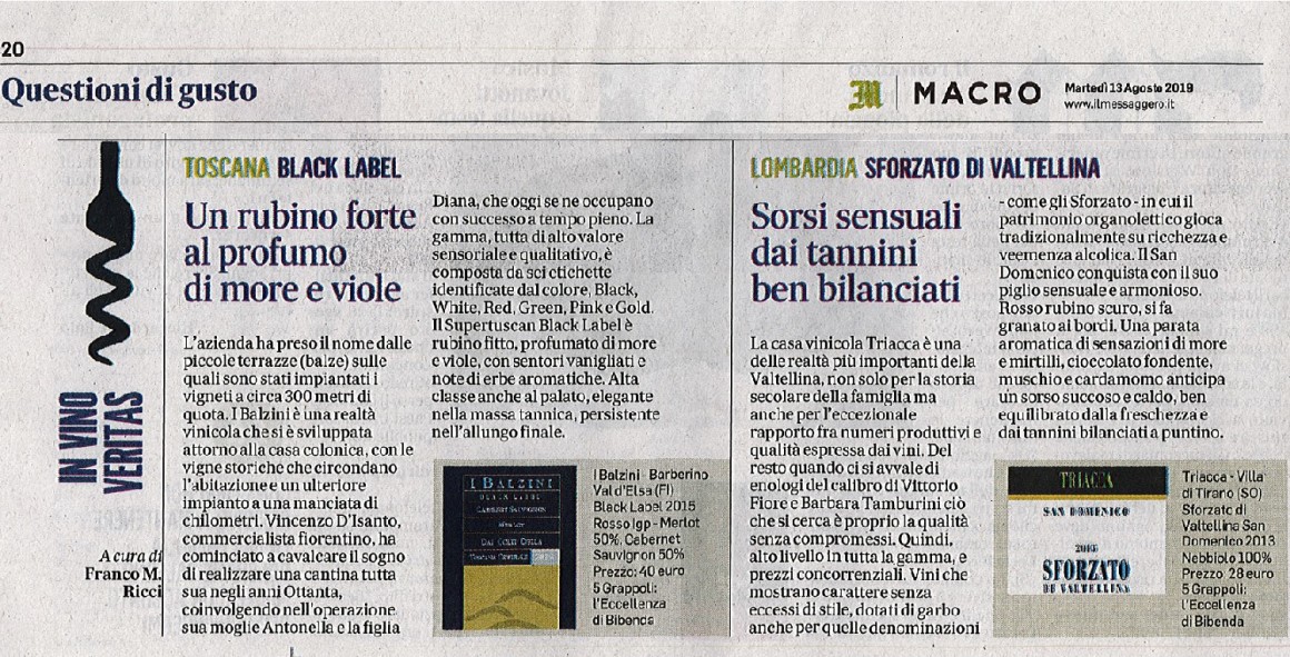 Il Messaggero di Martedì 13 Agosto 2019 / Triacca Il Messaggero di Martedì 13 Agosto 2019 / Triacca