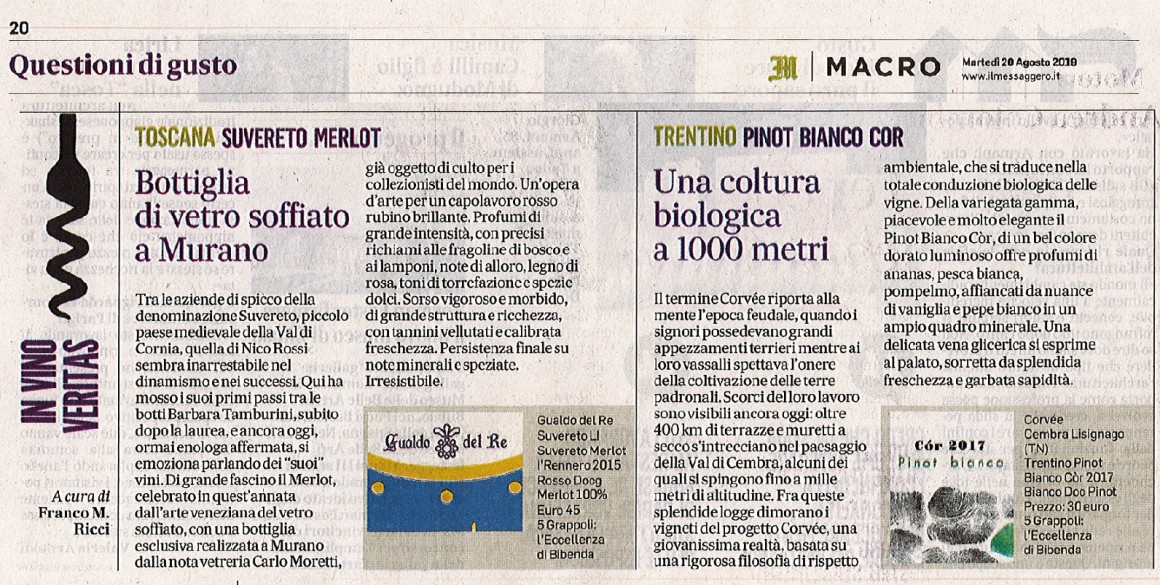 Il Messaggero di Martedì 20 Agosto 2019 / Gualdo del Re