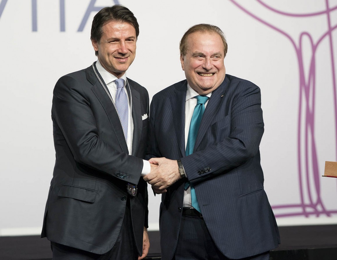 Il Presidente del Consiglio Giuseppe Conte con Franco M. Ricci