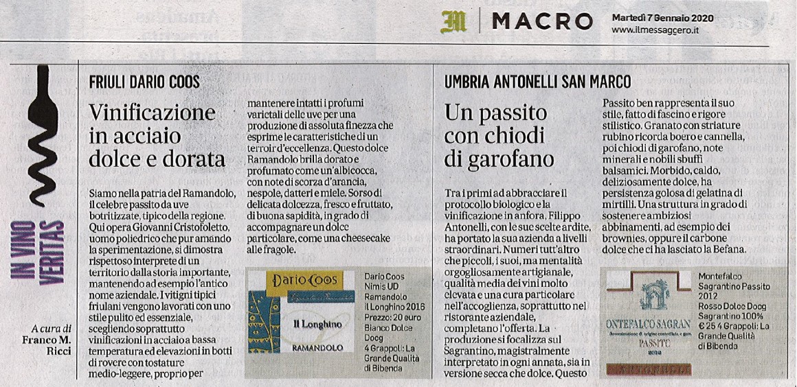 Il Messaggero di Martedì 7 Gennaio 2020 / Antonelli San Marco