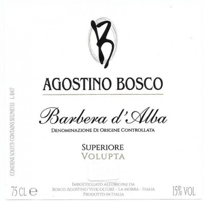 Agostino Bosco - Barbera d’Alba Superiore Volupta 2019 Agostino Bosco - Barbera d’Alba Superiore Volupta 2019