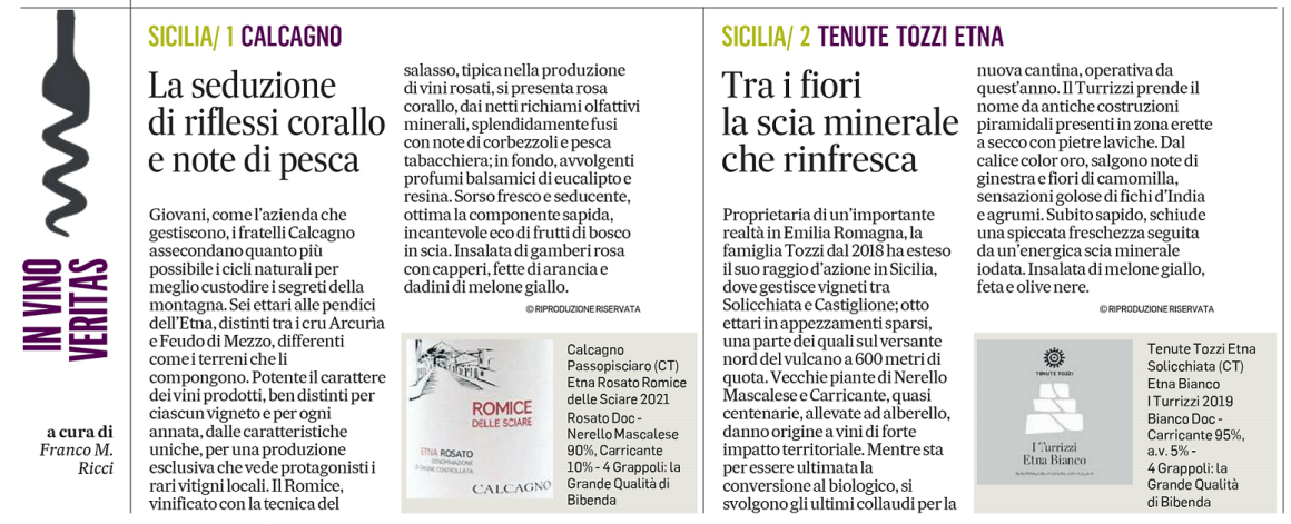 Bibenda per il Messaggero - 8 Agosto 2023 Bibenda per il Messaggero - 8 Agosto 2023