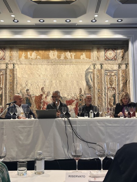 Luca D'Attoma, Andrea e Alberto Bocelli, Daniela Scrobogna di Fondazione Italiana Sommelier