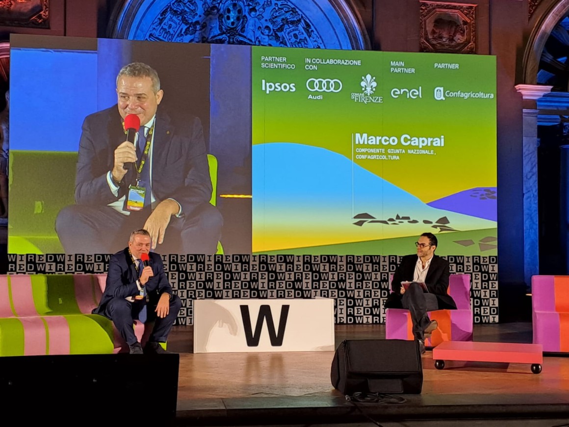 Marco Capari durante l'intervento a Firenze