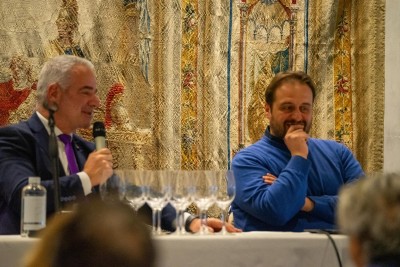 Paolo Lauciani docente della Fondazione Italiana Sommelier e l'enologo Fabio Mecca