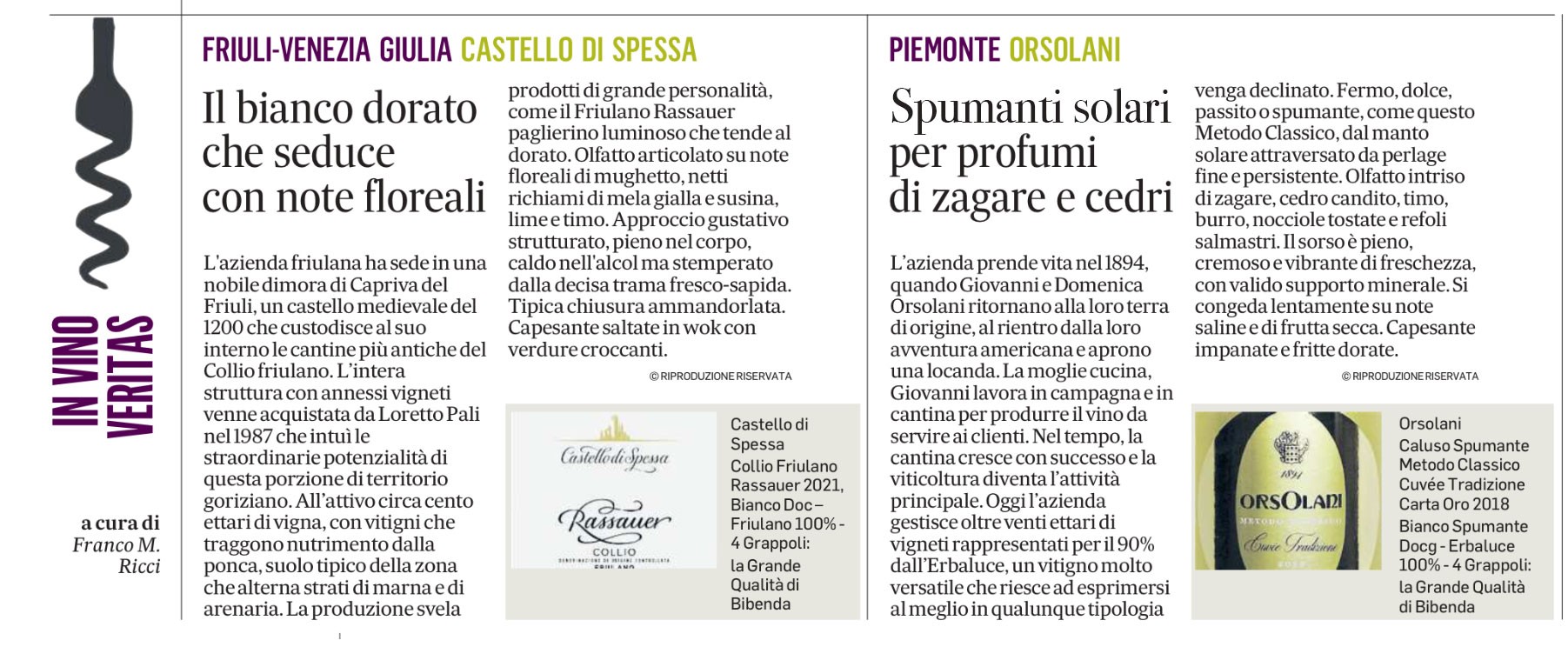 Bibenda per il Messaggero - 11 Giugno 2024 Bibenda per il Messaggero - 11 Giugno 2024