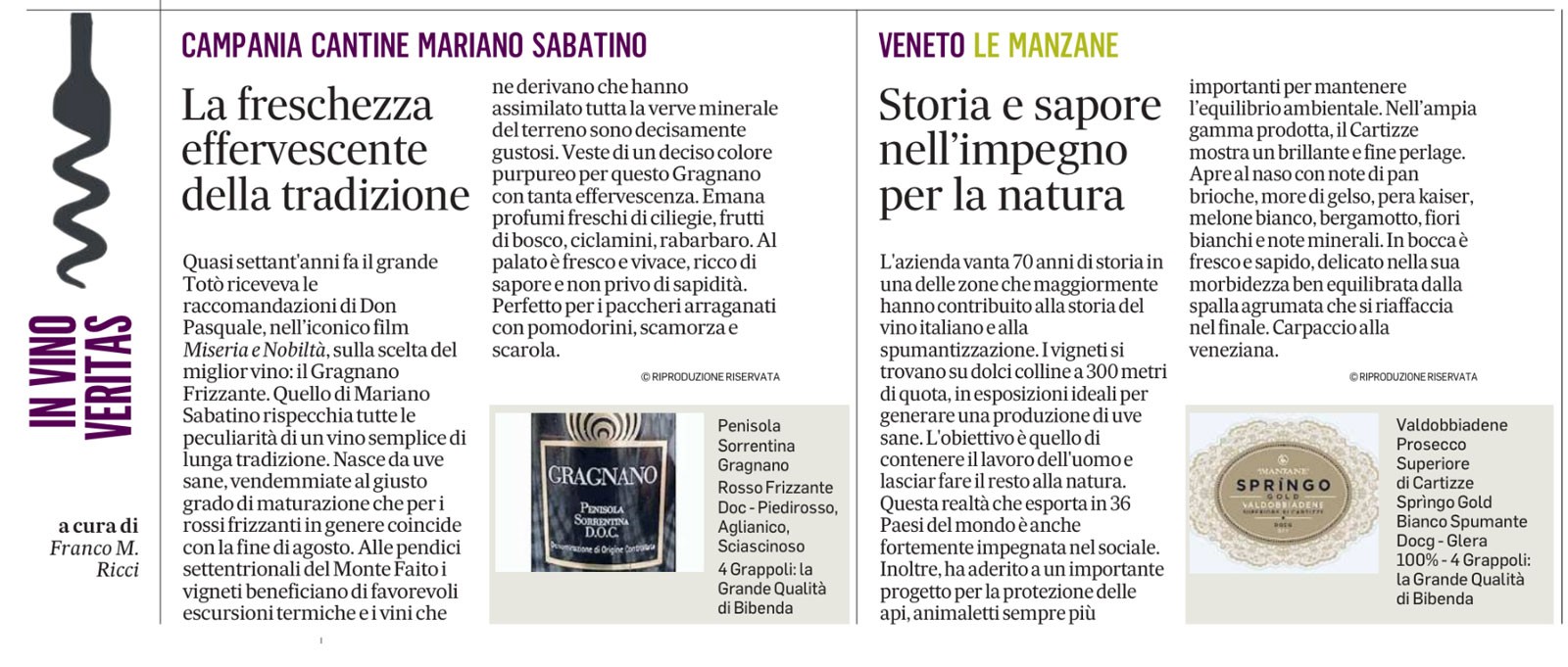 Bibenda per il Messaggero - 18 Giugno 2024