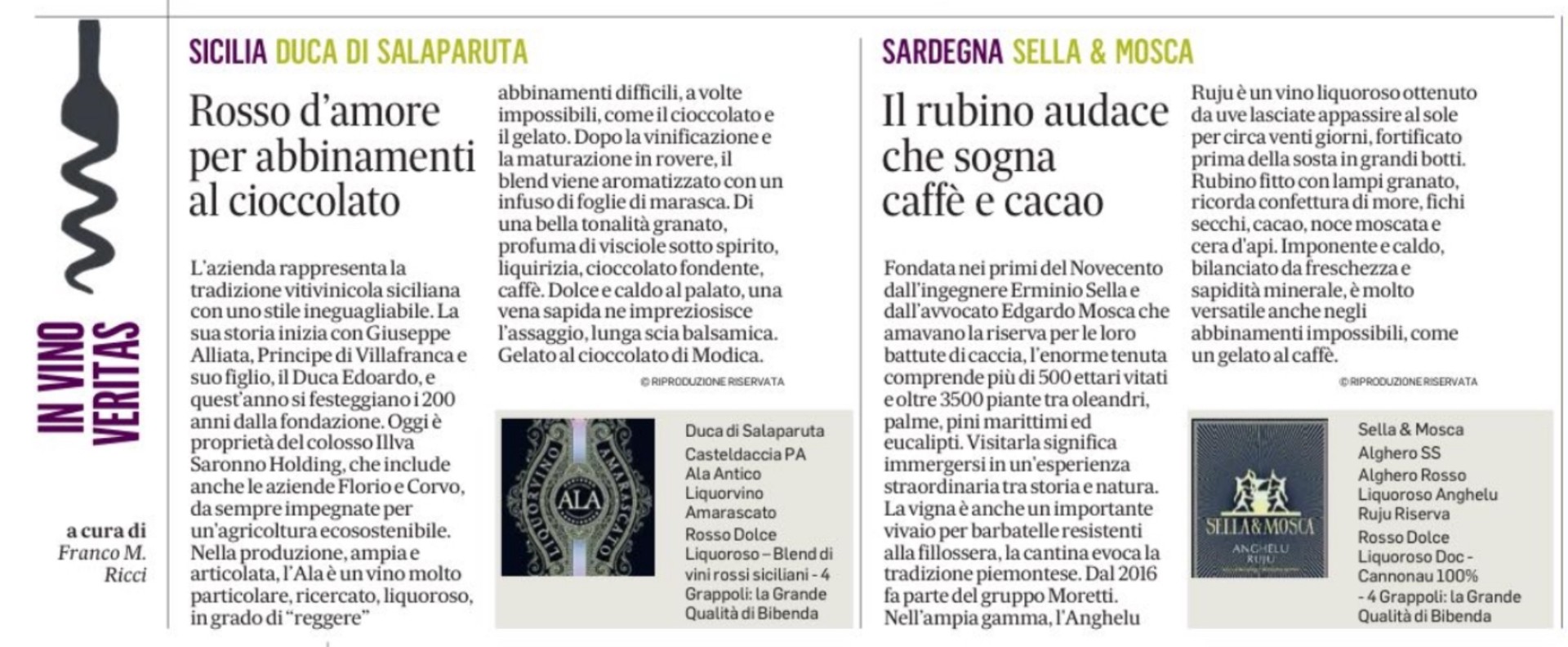 Bibenda per il Messaggero - 25 Giugno 2024 Bibenda per il Messaggero - 25 Giugno 2024