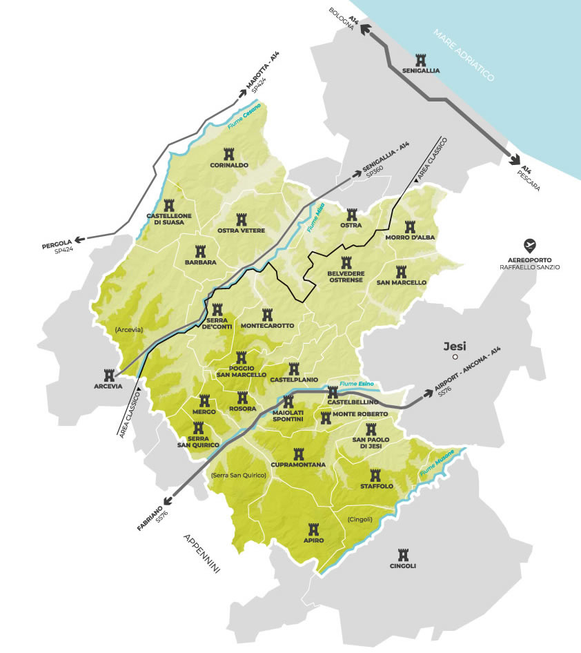 Area che comprende 25 comuni della denominazione