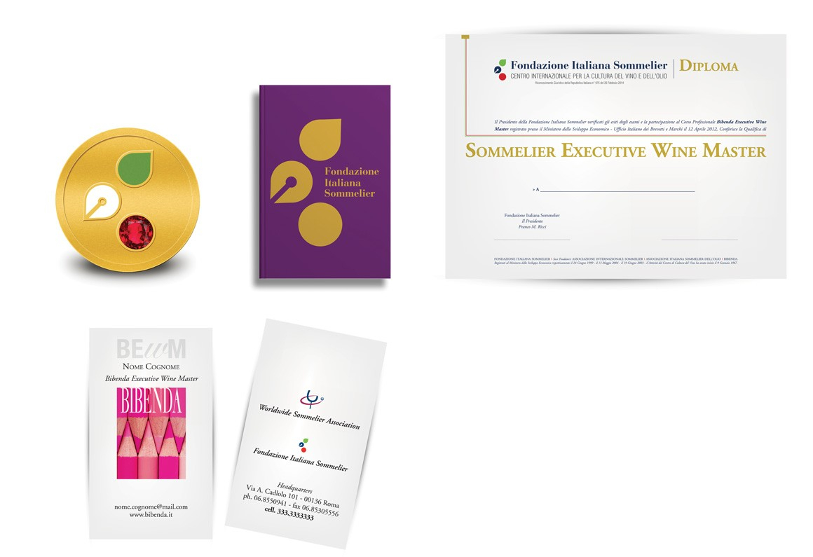 Le Insegne ufficiali del Bibenda Executive Wine Master e biglietti da visita personalizzati